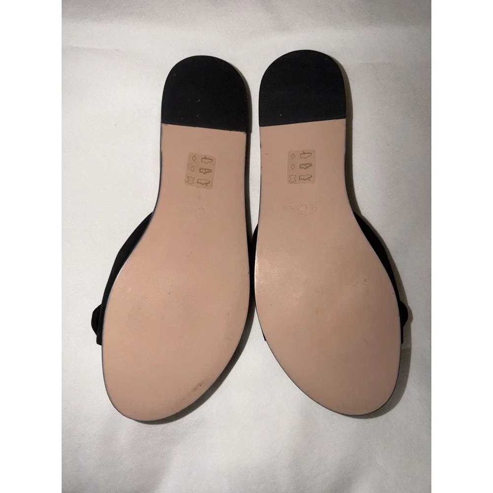 J.Crew Bedford Slide Sandals Size 9 Womens Black Suede Bow Knot Slip On Flats